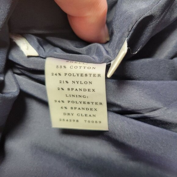 Ann Taylor Women Front Pockets & Back Zip Closure Blue/White Tweed Skirt Size 12 - Picture 4 of 7